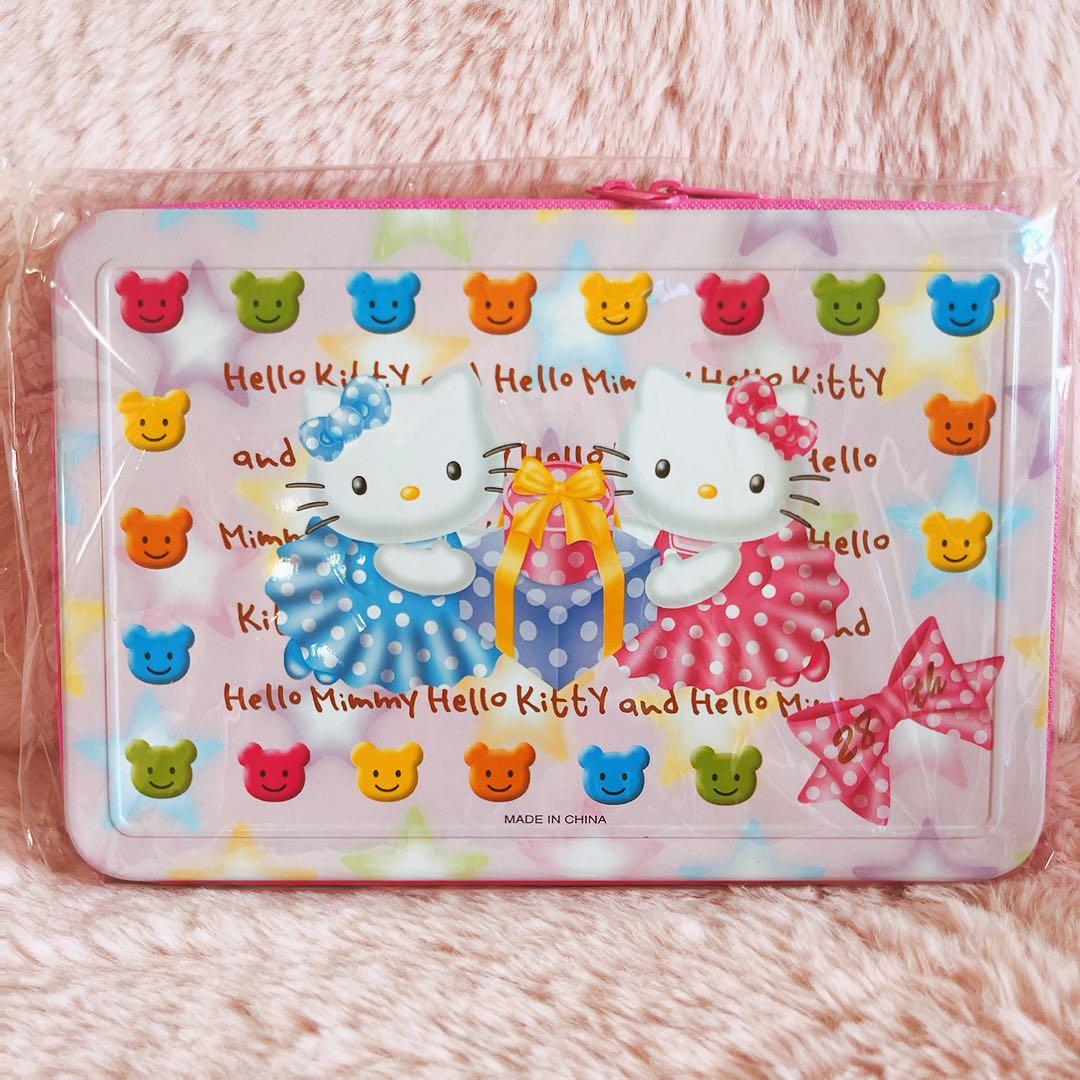 希少レア　ハローキティ　ミミィ　缶ケース　ペンセット　シール付きメモ　2002