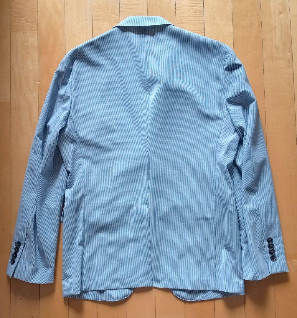 わ*丸様 STUDIO by DÛRBAN 水色 ストライプ ビジネスジャケット