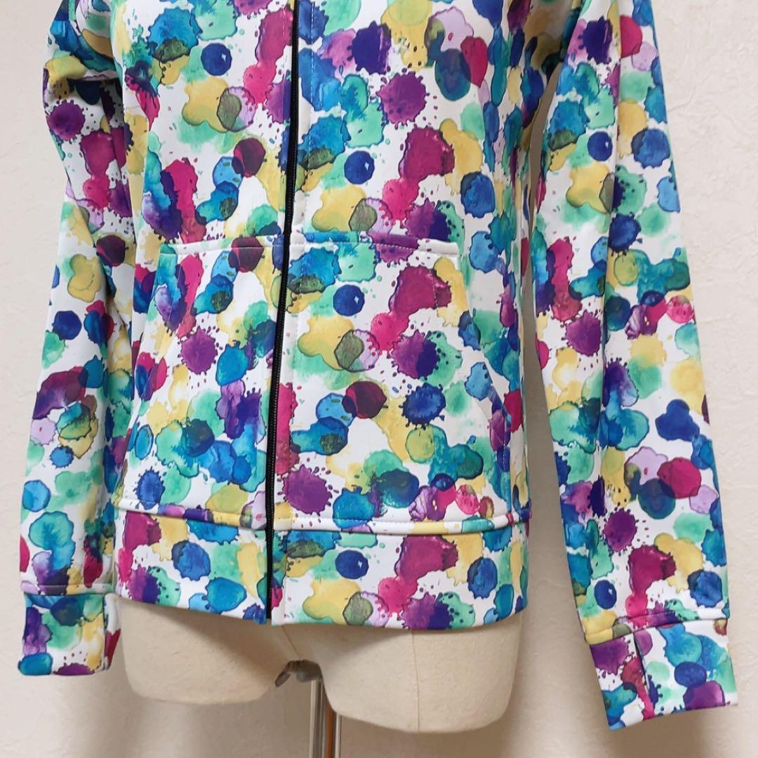 【美品】BURTON カラフル水彩柄 フルジップパーカー DRYRIDE S