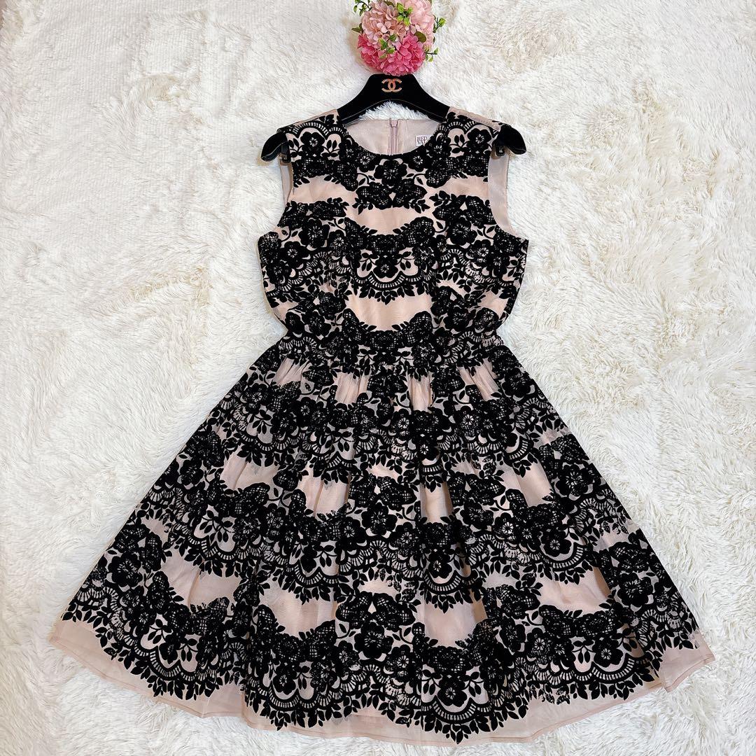 希少☆レッドヴァレンティノ シルク100% レース フラワー ワンピース