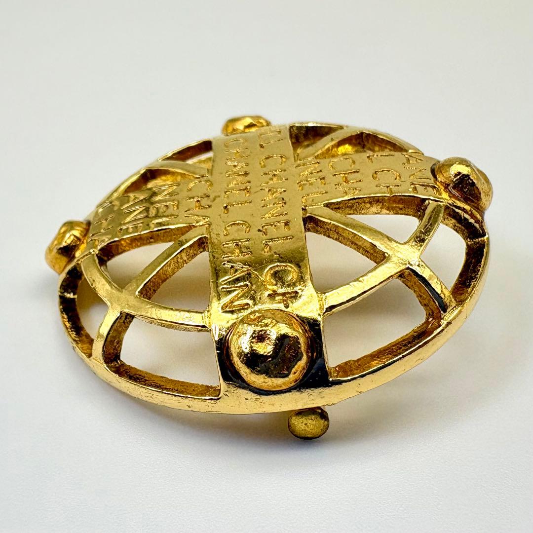 CHANEL シャネル ブローチ クロス ロゴ ヴィンテージ ゴールド