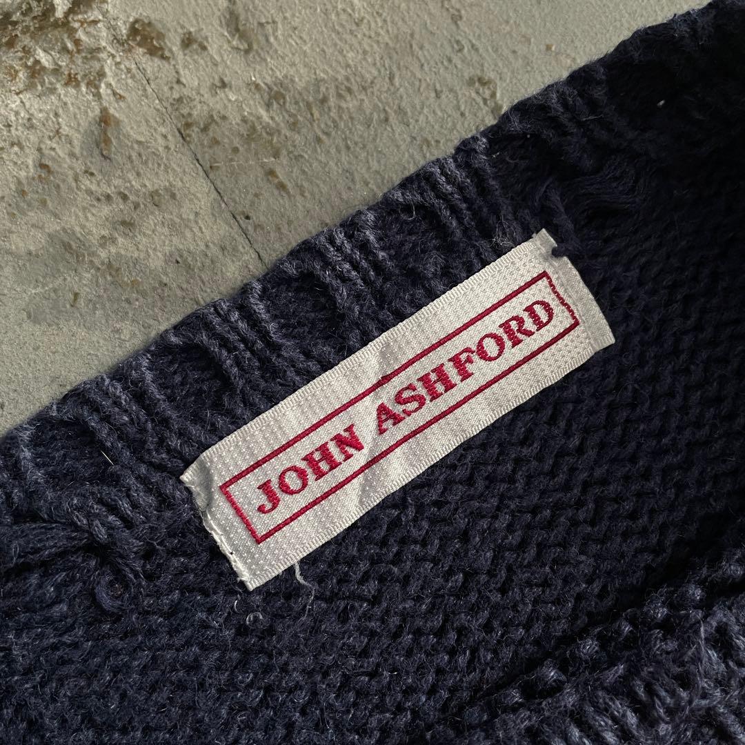 90's john ashford”麻綿”星条旗”Boro knit