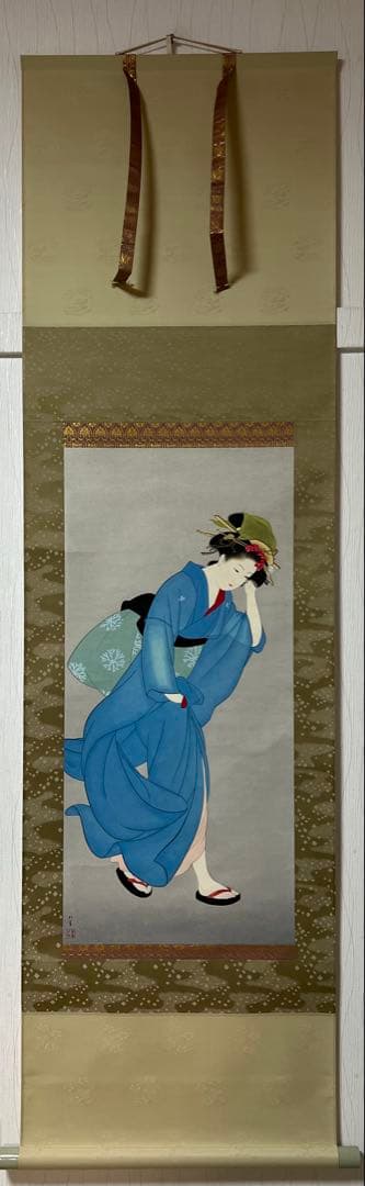 名画複製　上村松園［風］紙本　限定300部／第46番 共箱！