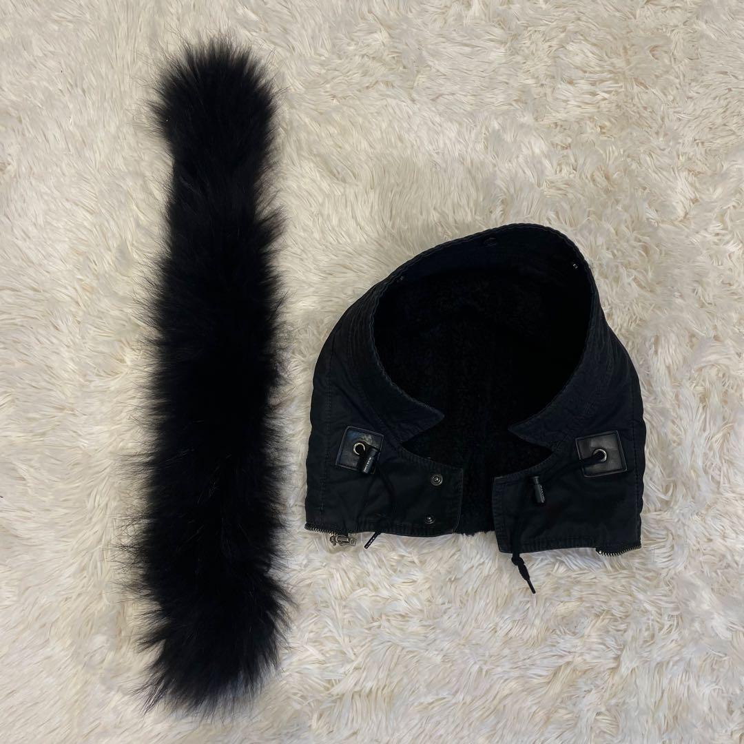 BURBERRY ブラックレーベル モッズコート たぬきファー ブラック