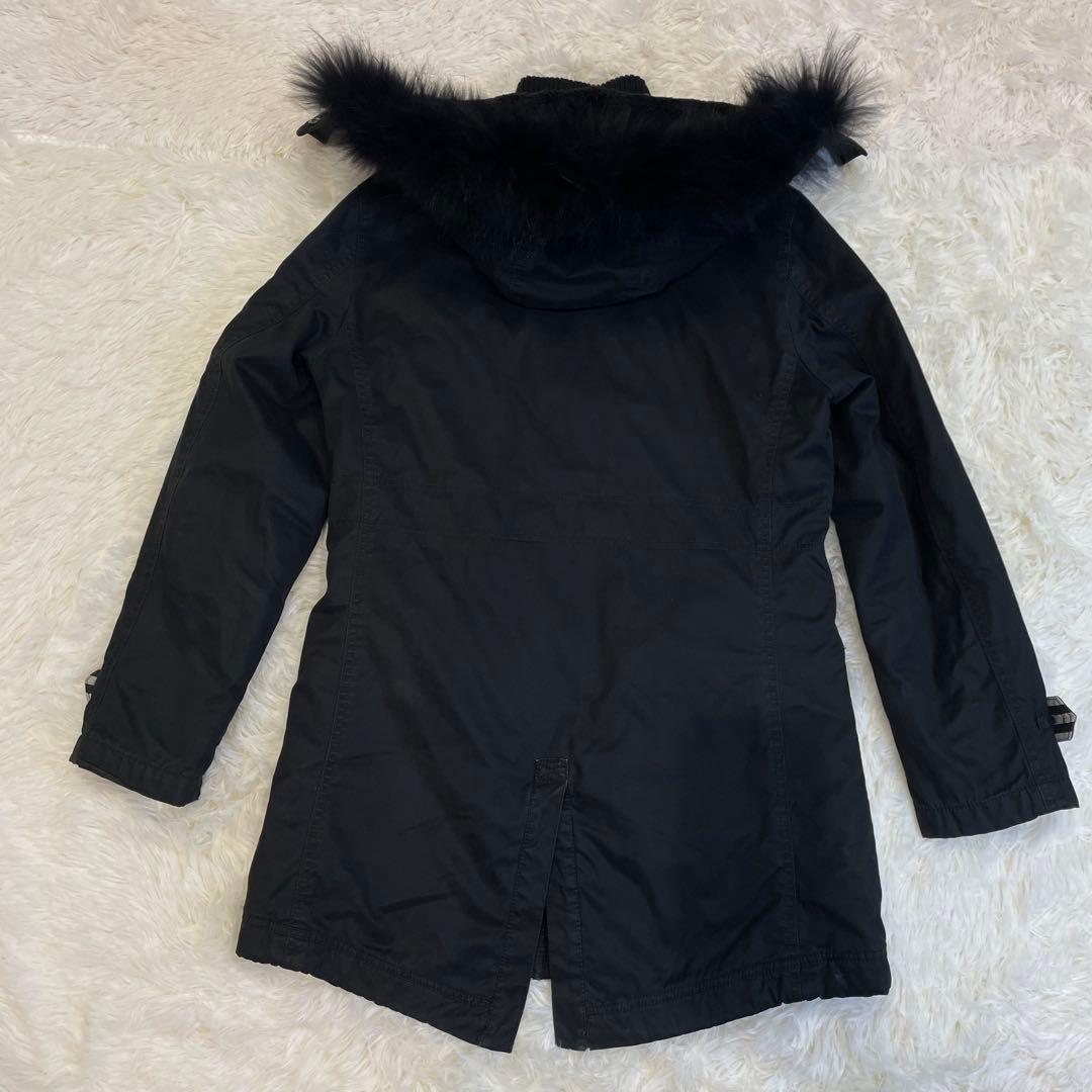 BURBERRY ブラックレーベル モッズコート たぬきファー ブラック