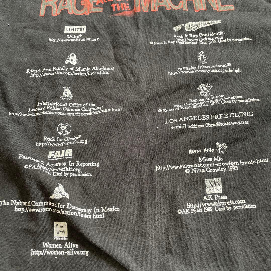 RAGE AGAINST THE MACHINE Tシャツ　XLサイズ