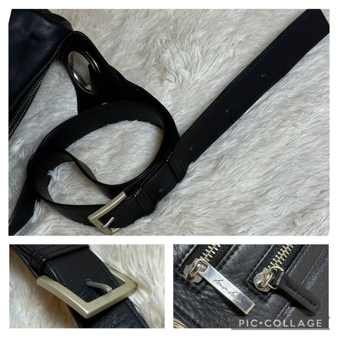 極美 カワカワ kawa-kawa レザー ボディバッグ 斜めがけ 肩掛け 金具