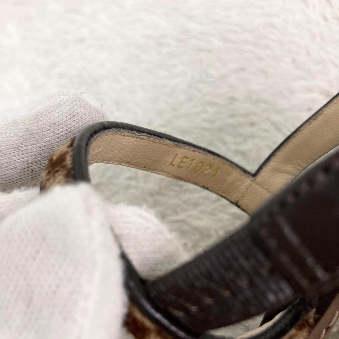 ルイヴィトン ダミエ ソバージュ サンダル ミュール ハラコ フラワーロゴ 靴