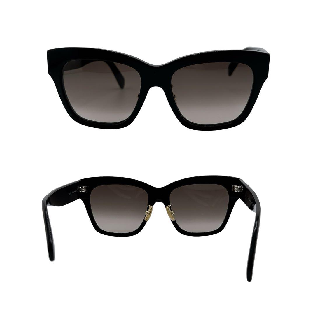 【ケース付】セリーヌ サングラス トリンオフ ロゴ ゴールド金具 ブラック 黒