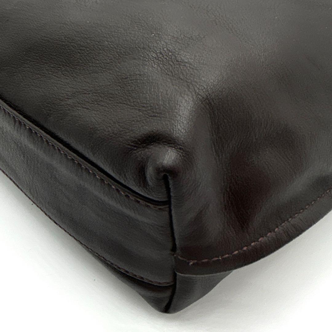 【極美品】 BREE ブリー ダークブラウン ロゴ ショルダーバッグ 袋付き