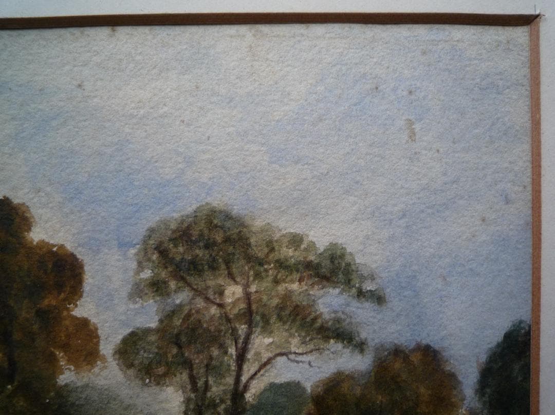 クロード・ロラン「田舎風景」淡彩画（水彩） 3号大