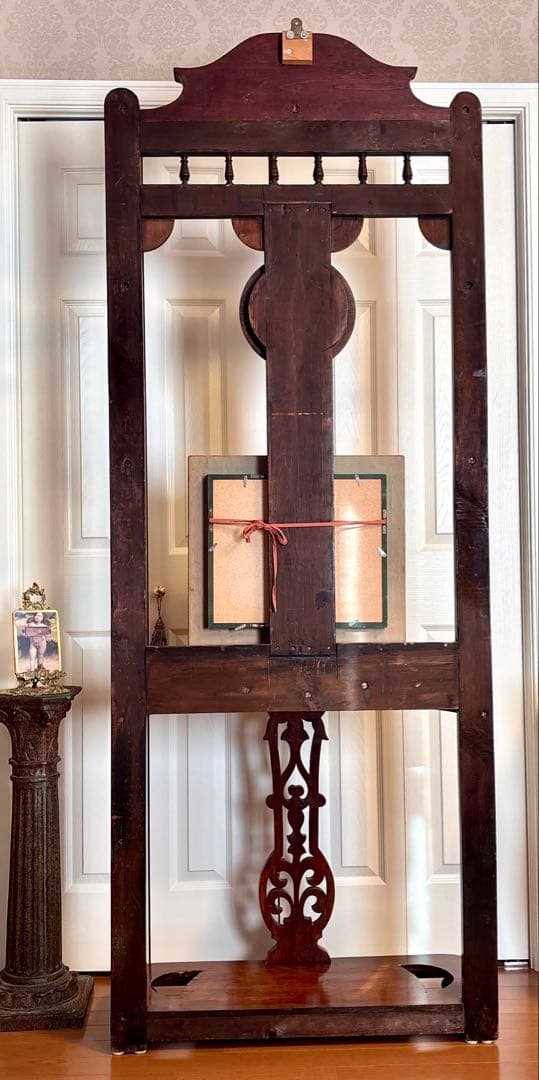 イギリス アンティーク ホールスタンド(西洋絵画はオマケ)