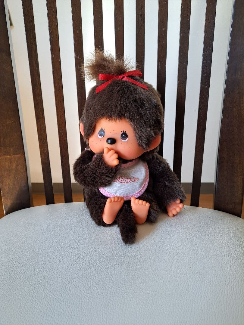 【稀少】モンチッチ Mサイズ女の子　ぬいぐるみ「ほっぺぷっくり」レトロ　セキグチ