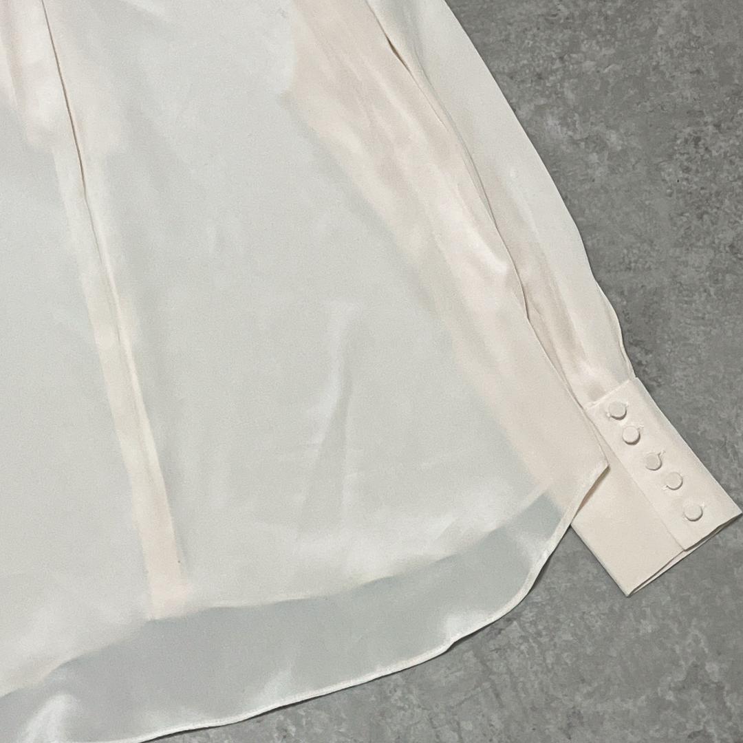 ルシェルブルー シルク100％ ボウタイ ブラウス ベージュ とろみ タグ付き