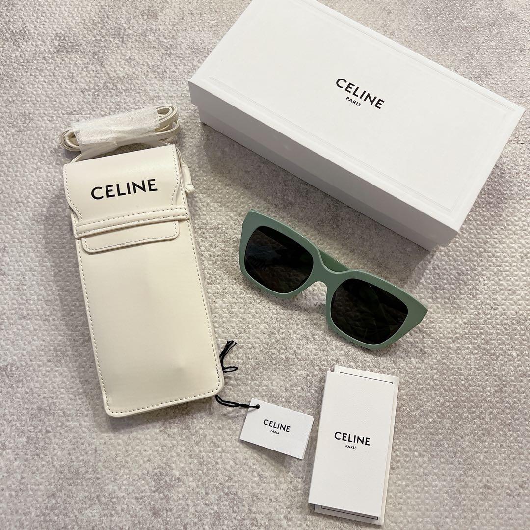 タイムセール！！【新品未使用】CELINE サングラス　アセテート グリーン