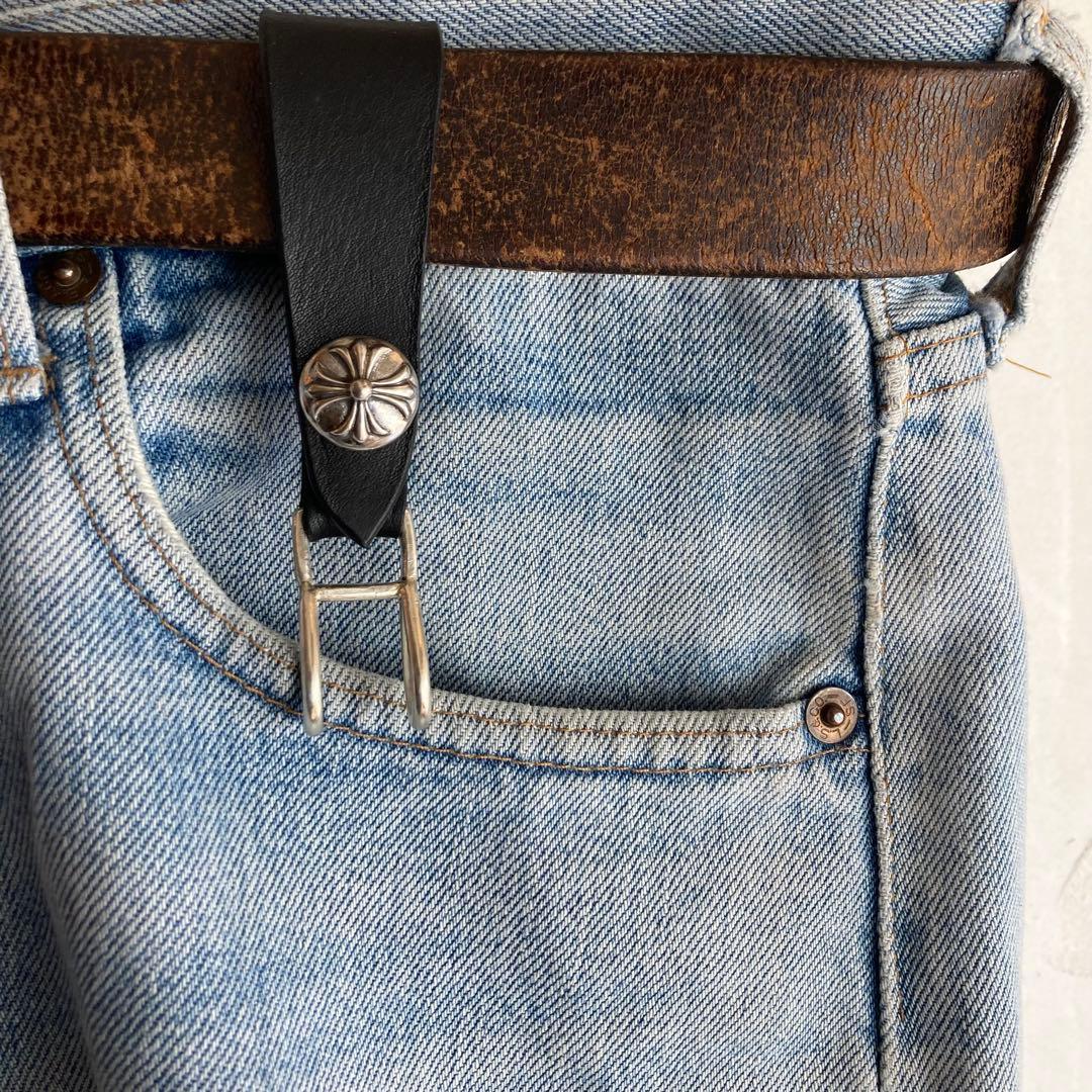 シルバー925 クロスボール　BWL トラッカーウォレット レザーベルトループ