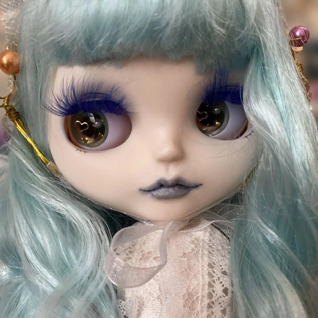 【専用商品です】カスタムドール『水の妖精』水色ロングウェーブヘア