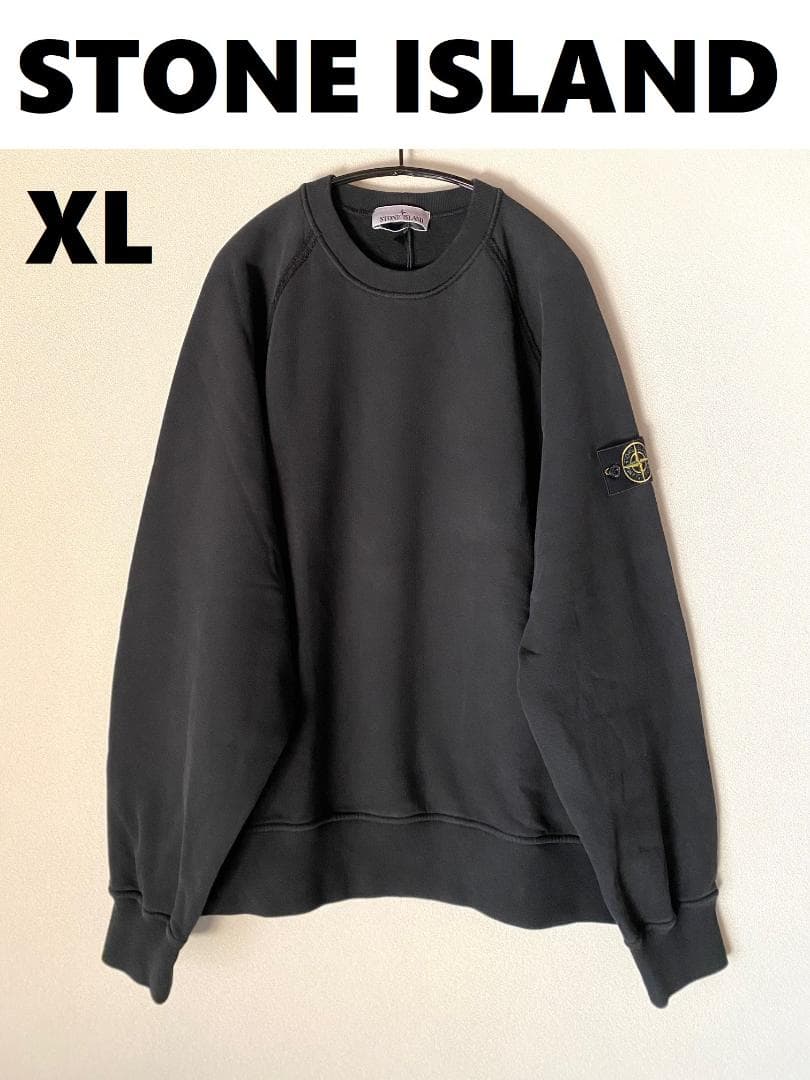 25AW【新品】STONE  ワッペン ロゴ スウェット 黒色 XL