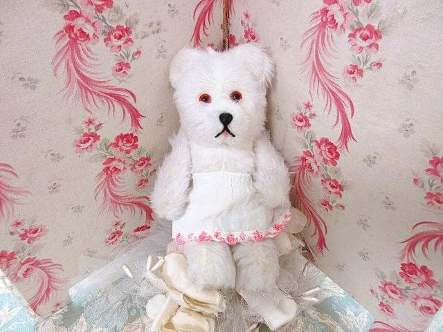 アンティークベア　小さめ　ホワイトベア　☆　テディベア