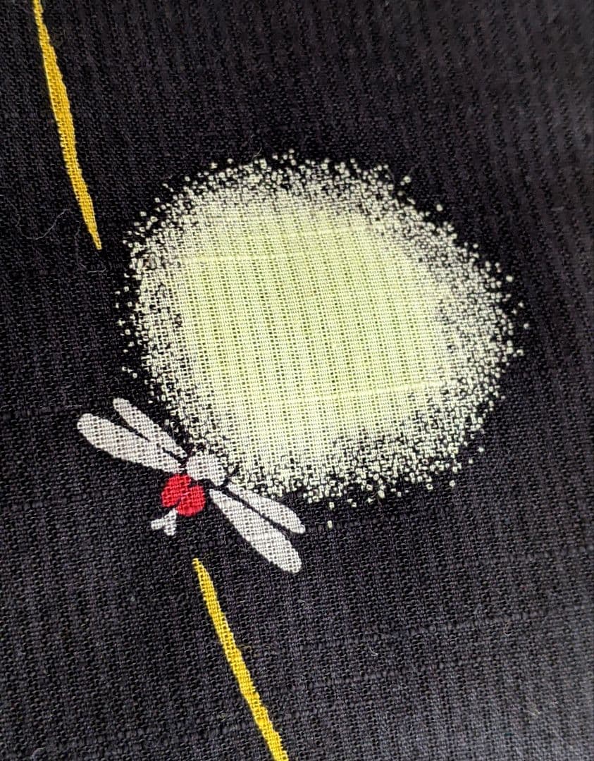 新品浴衣 Kansai 山本寛斎 綿絽 黒 濃紺 大人 蛍 仕付け糸 綿100%