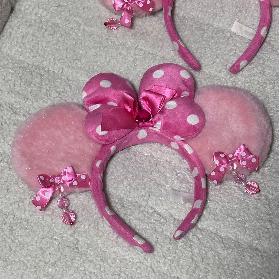 ディズニー ミニー カチューシャ ピンク イヤリング 2つセット