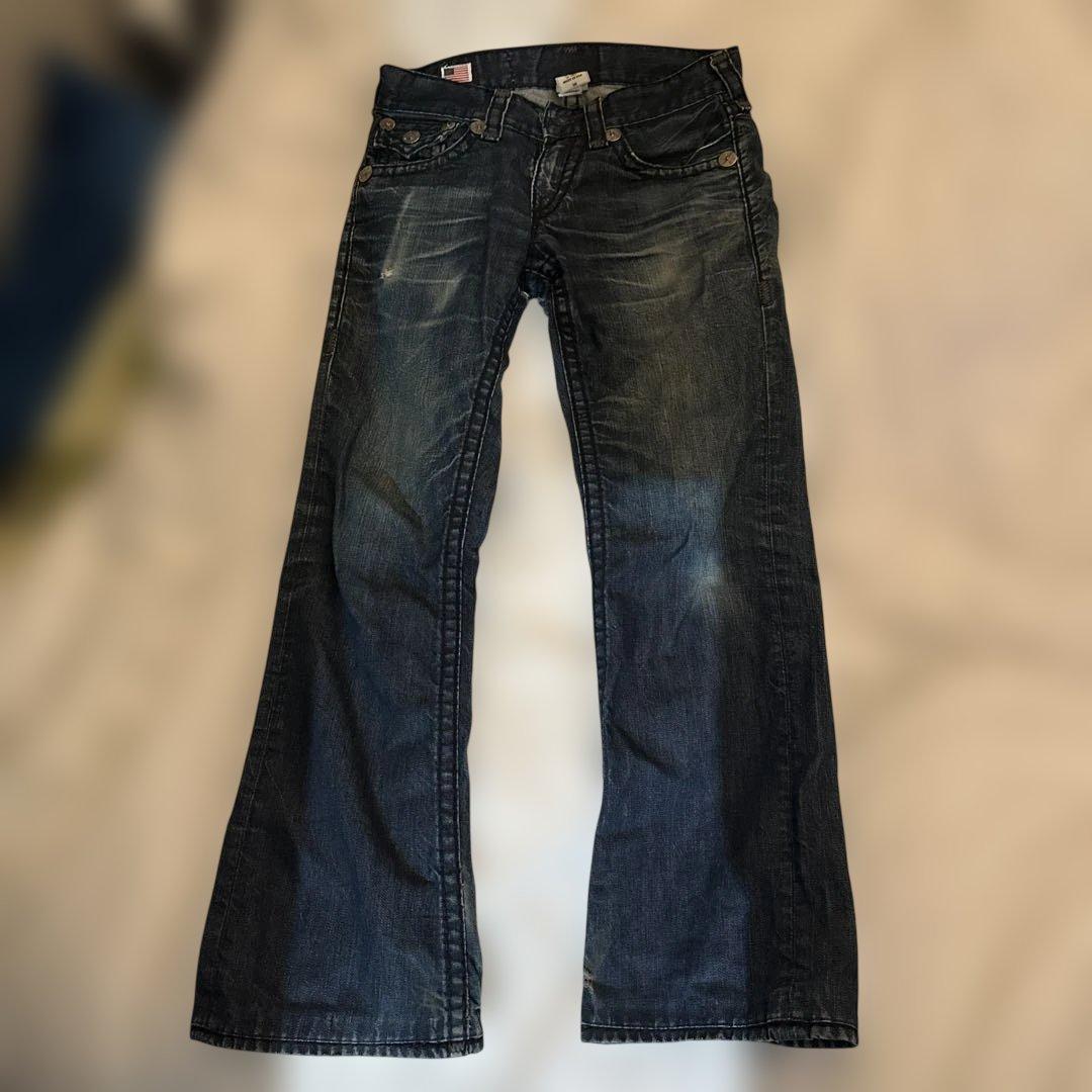 TRUE RELIGION BILLY SUPER T ダメージデニム