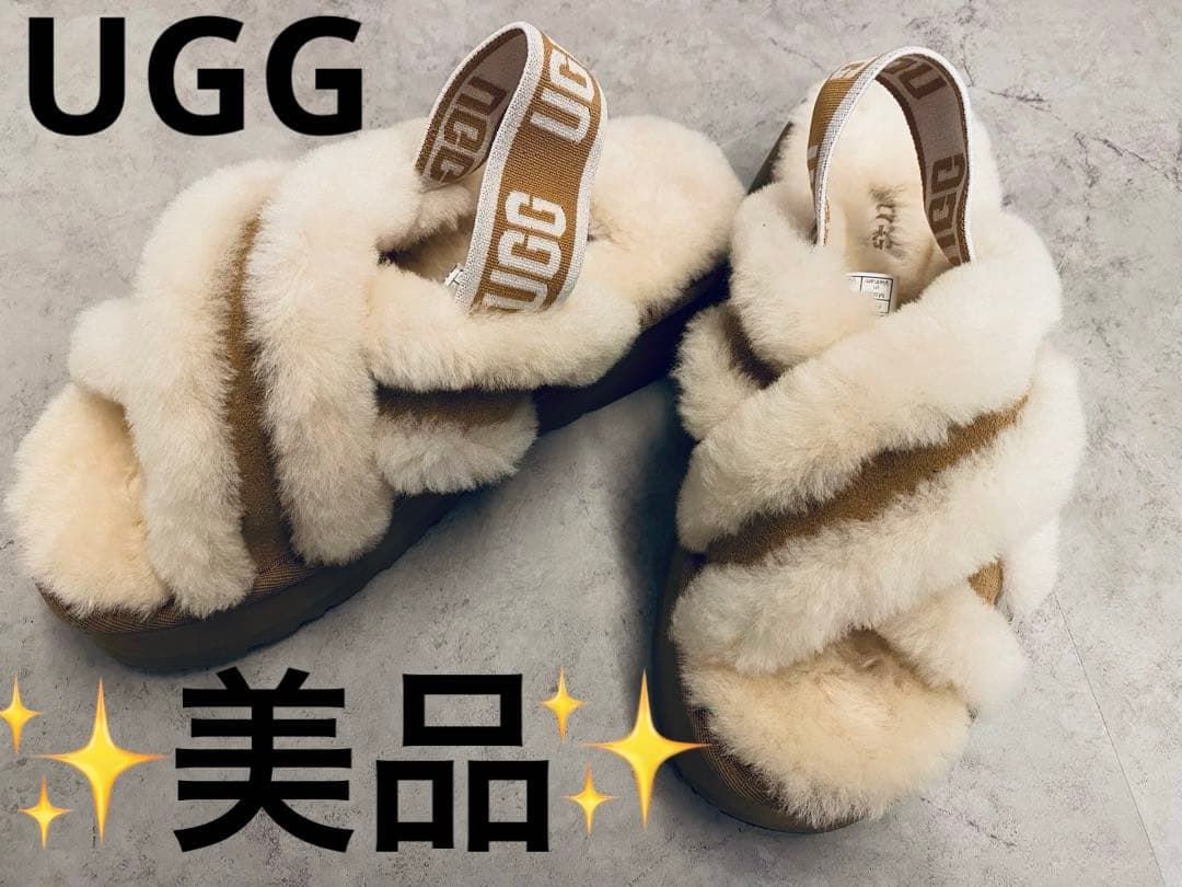 美品　希少　UGG W DISCO CROSS SLIDE アグ ボアサンダル