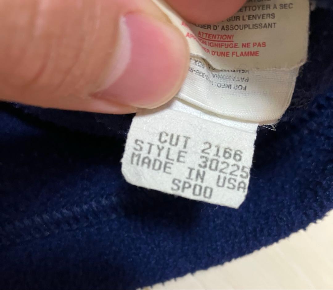 USA製 パタゴニア フルジップ フリース　 ネイビー　刺繍ロゴ