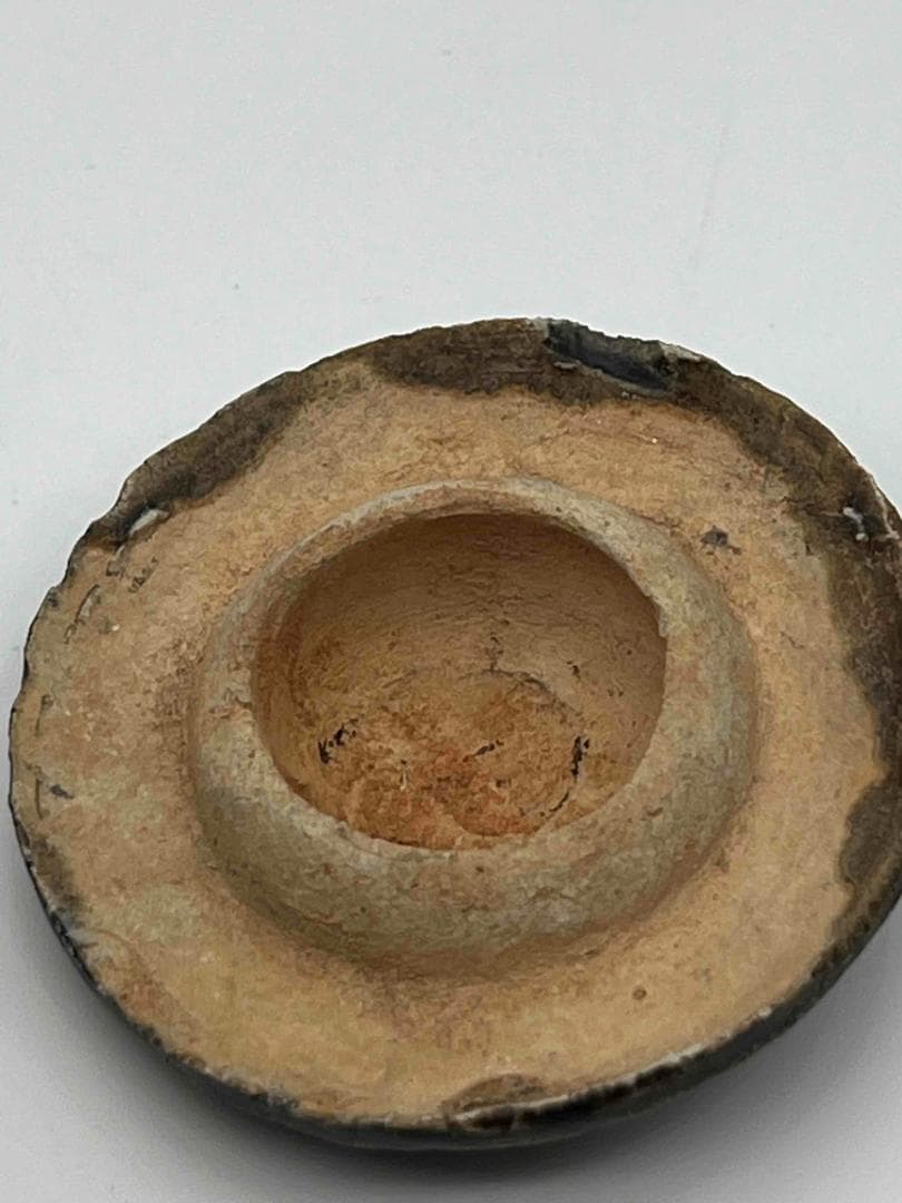 北宋時代 青磁 天目吉州窯菱格紋刻花茶入壺　蓋付き　茶入　茶道具(F-85)