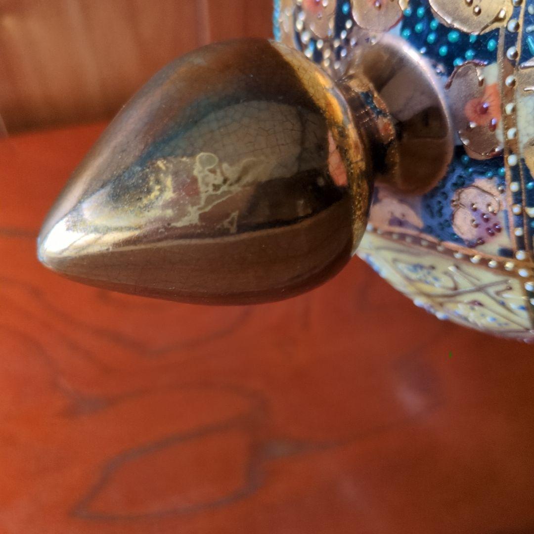 九谷焼 大香炉 三足 青粒 骨董 工芸品 古美術 アンティーク