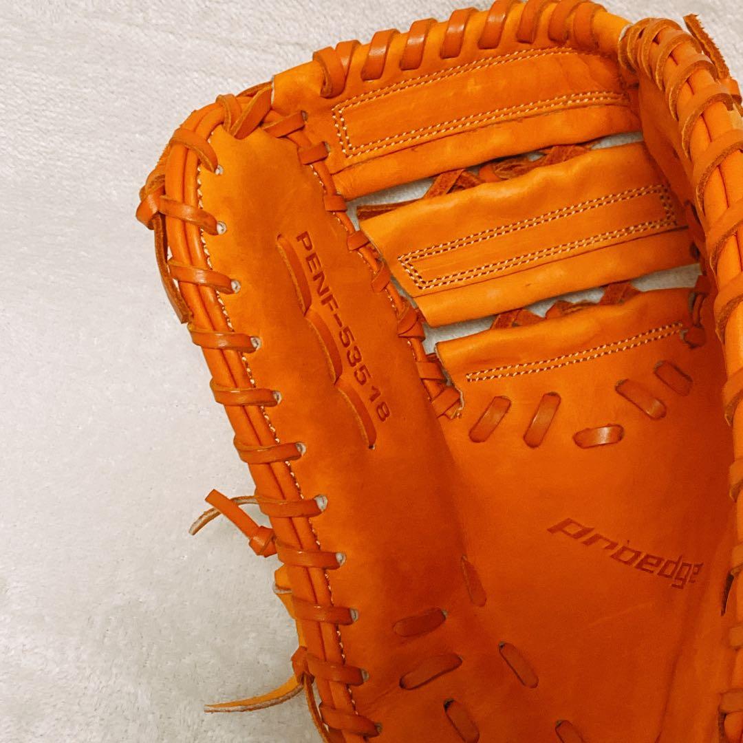 美品　SSK　軟式用ファーストミット　オレンジ　プロエッジ　一塁手用　右利き用