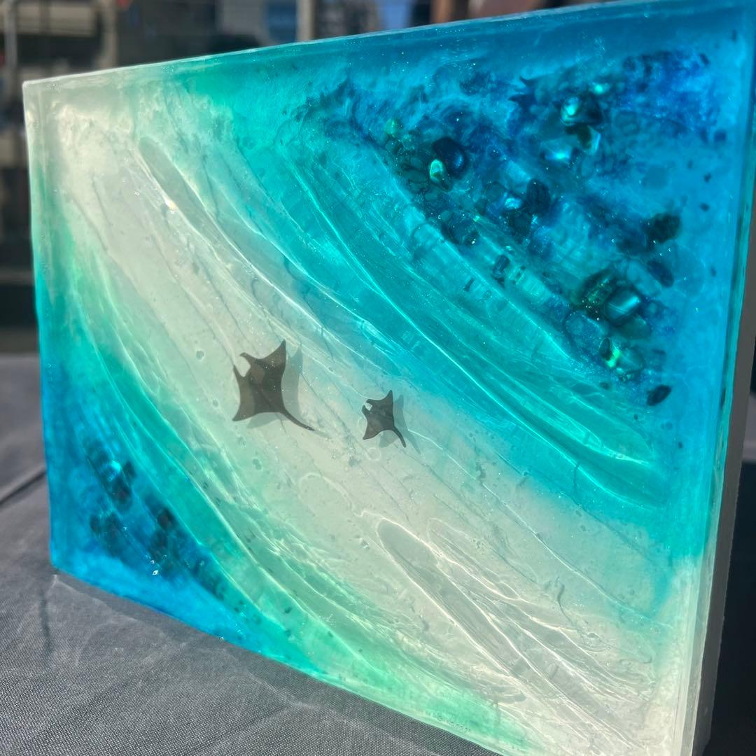 【レジンアート】波紋アート／15cm × 20cm／枠なし