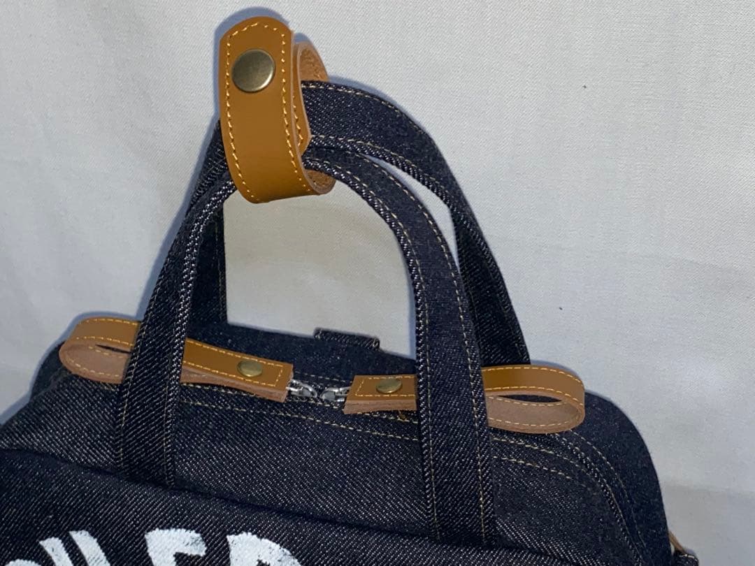 セール☆岡山デニム☆ステンシル☆トラネコ☆悪ネコ☆4wayボストンバッグ