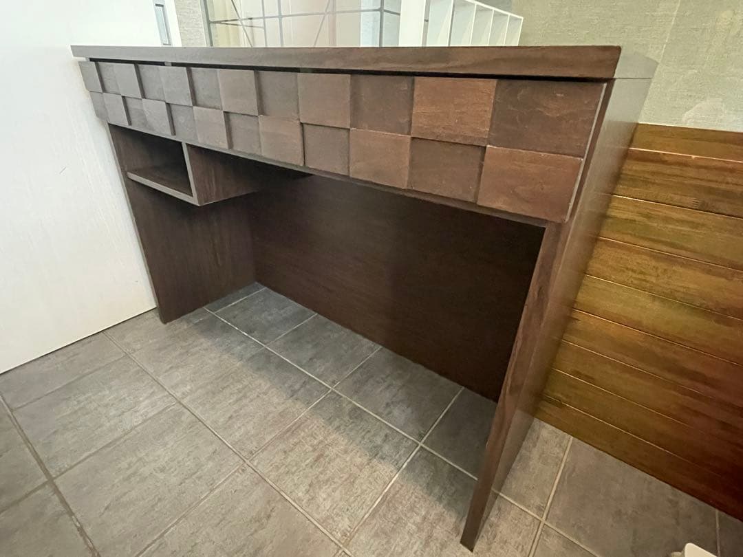 美品■天然木アルダー材 CORKコルク120オープンカウンター GARTガルト