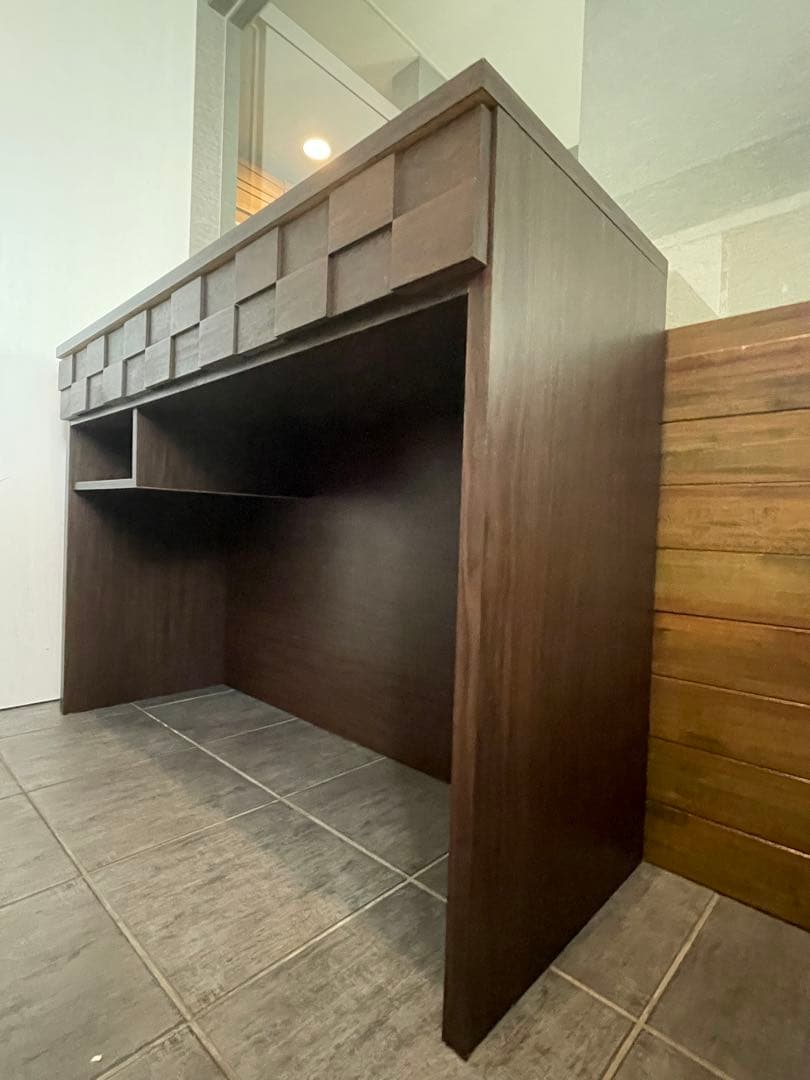 美品■天然木アルダー材 CORKコルク120オープンカウンター GARTガルト