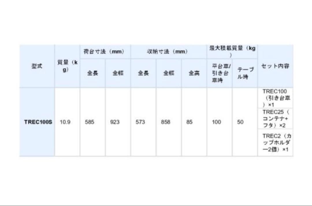 アルインコ キャンプ アウトドア 台車 TREC100S 折りたたみ式 テーブル
