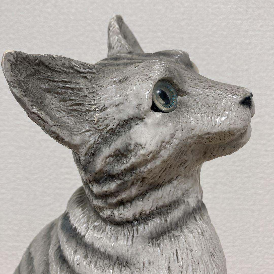 イタリア　リアル猫 ネコ　ねこ　キャット　サバトラ　置物 オーナメント オブジェ