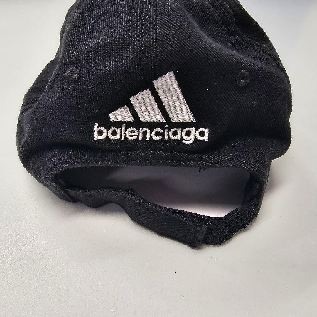 adidas BALENCIAGA キャップ M コラボ ストライプ 刺繍 ロゴ