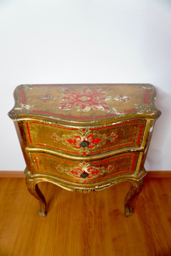 フランスアンティーク サイドチェスト 猫脚 シノワズリ