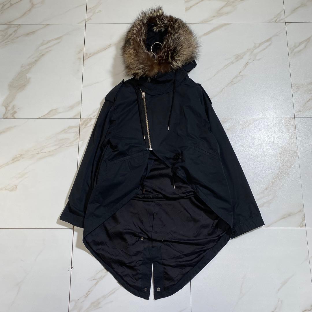 希少♡ジョンローレンスサリバン ラクーンファー ボアライナー モッズコート