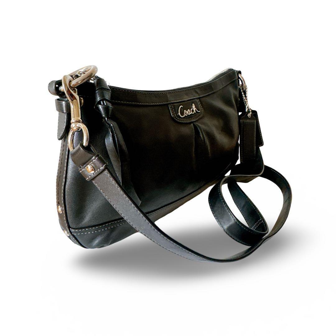【美品】COACH コーチ ショルダーバッグ レザー 黒