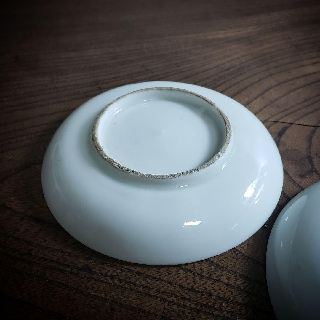 小皿　取り皿　2枚　色絵付　明治　大正　古伊万里　牡丹　風景画