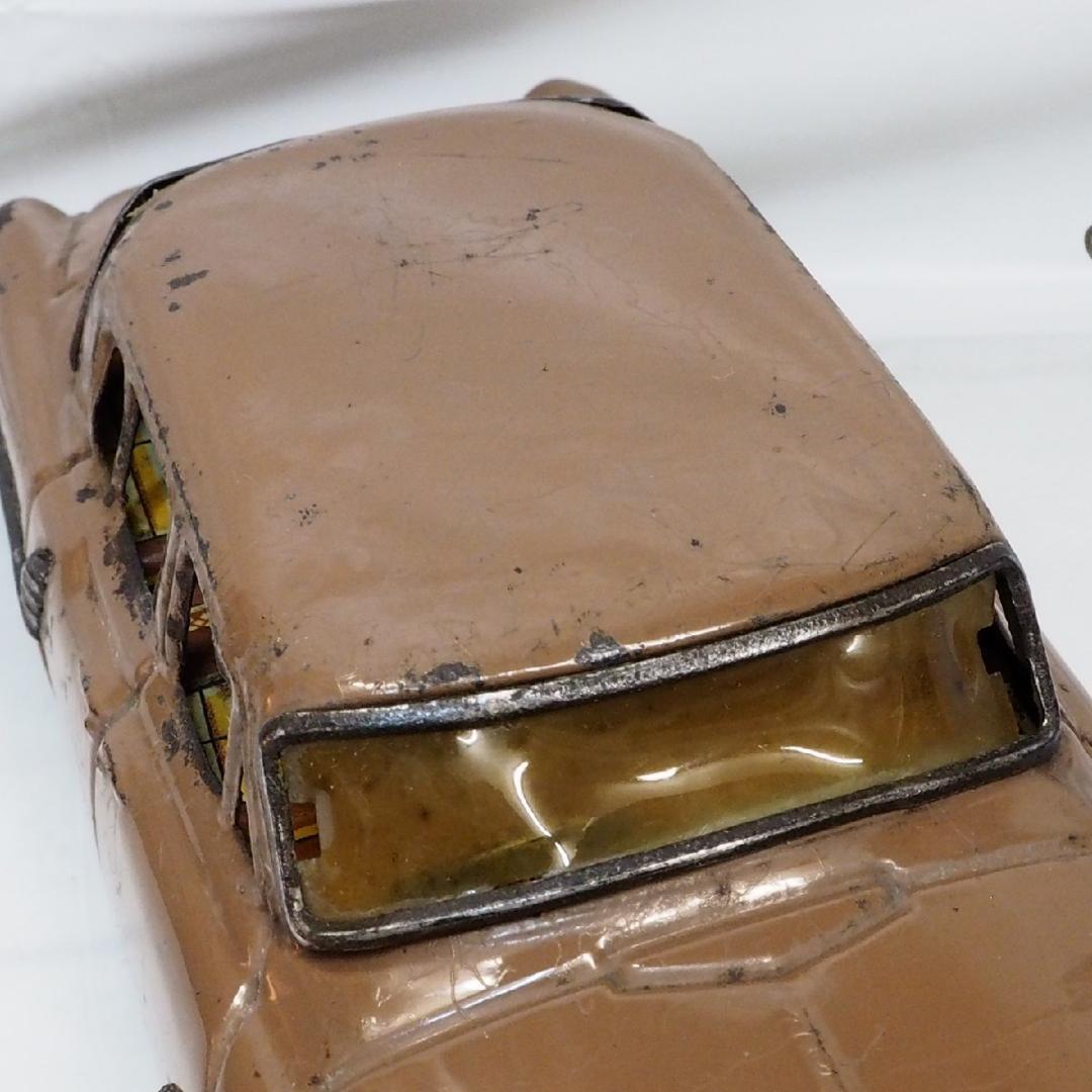 萬代屋【初代トヨペット クラウン薄茶】ブリキtin toy car自動車【箱無】
