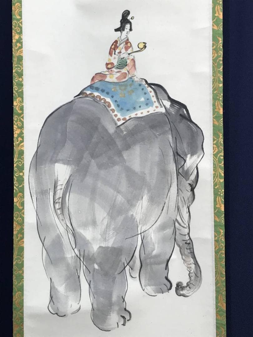 【真作】嘯谷/人物図/双幅/遊女に坊主図/掛軸/名家伝来/AC-22