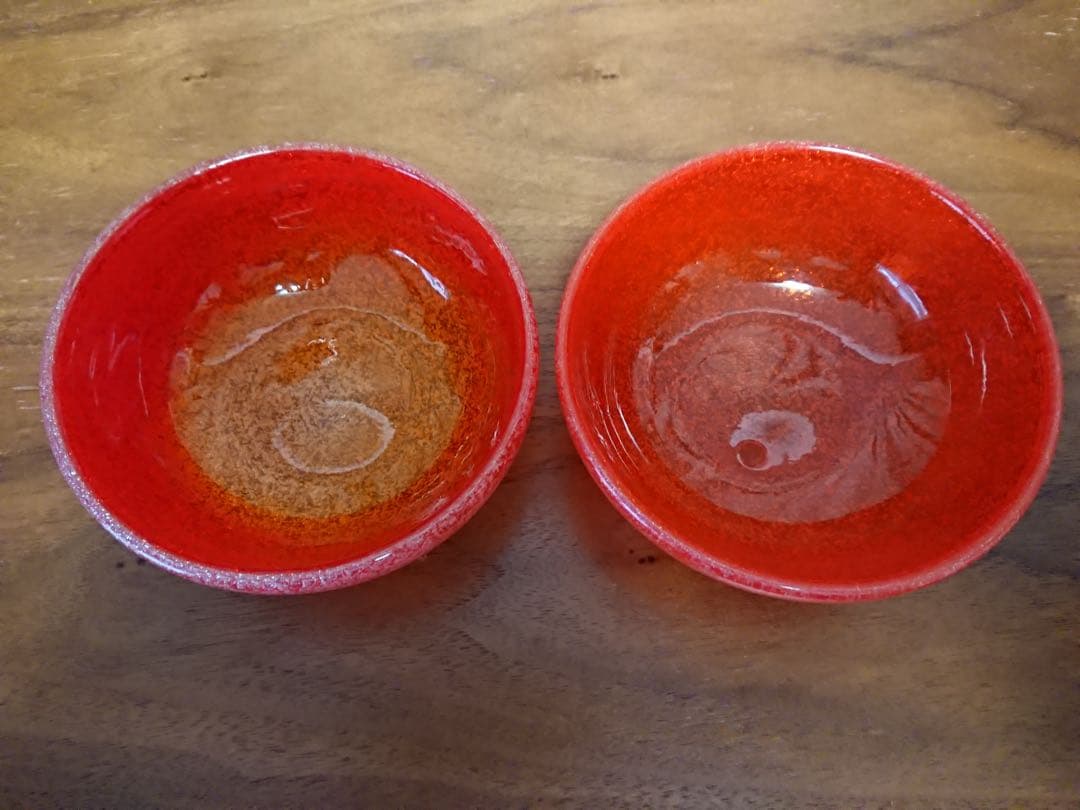 ✨新品未使用✨硝子工芸品 琉球ビードロ硝子 ボウル皿 ペアセット