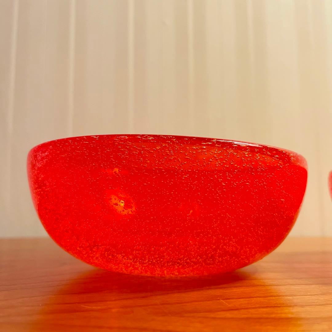 ✨新品未使用✨硝子工芸品 琉球ビードロ硝子 ボウル皿 ペアセット