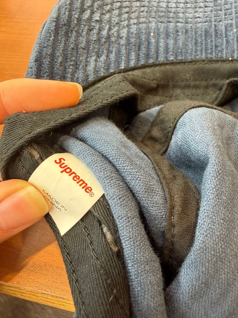 Supreme コーデュロイキャップ　ネイビー