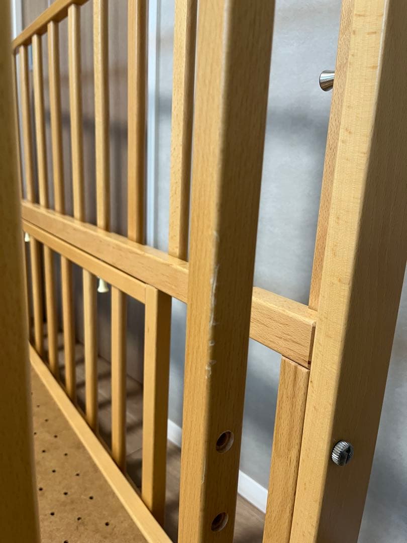 ベビーベッド　ヤマサキ　yamasaki スリーオープンベッド　べッドガード付き