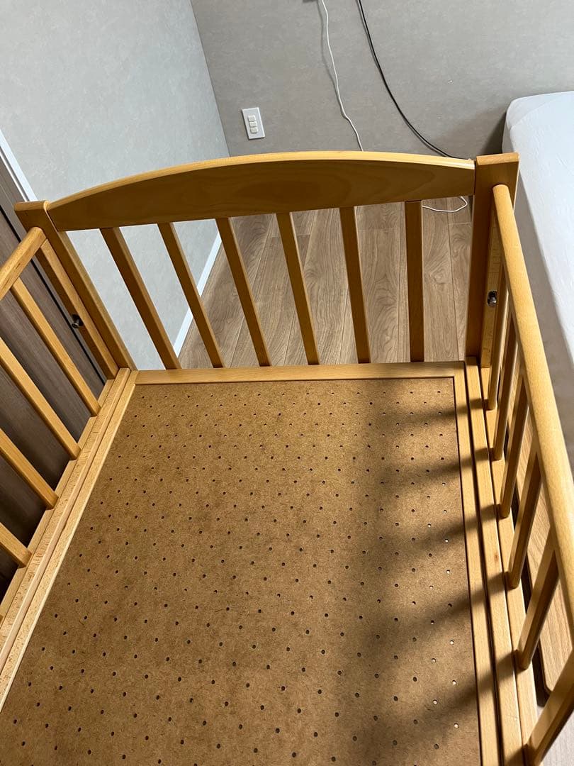 ベビーベッド　ヤマサキ　yamasaki スリーオープンベッド　べッドガード付き