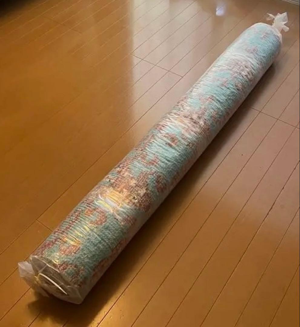 SALE【新品未使用】アスプルンド　ターコイズ 花柄 ラグ 約140x200cm